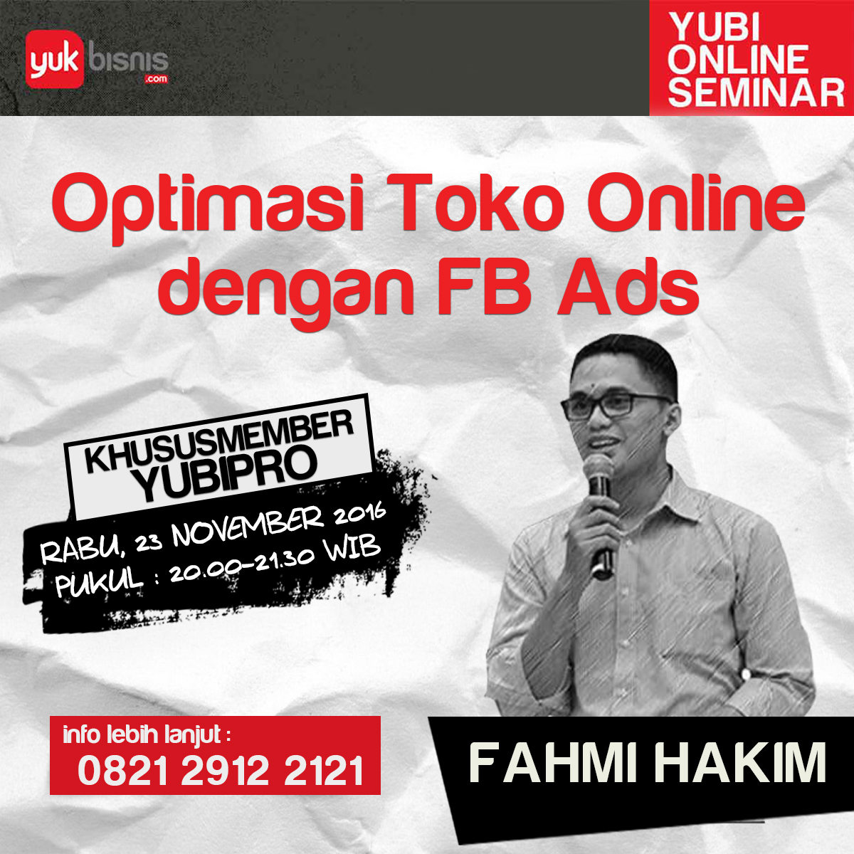 Yubinar : Optimasi Toko Online dengan FB Ads
